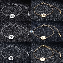 12 Constellation Zodiac Charm Bracelet for Women Female