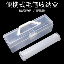 Paper Ink Plowing Hall Brush Containing Box Telescopic Plastic Writing Brush Cylinder Student Portable Calligraphy Containing Box Portable Paintbrush National Picture Paint Toolbox Cashier Bag