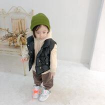 20 years of autumn and winter childrens new vest neutral male and female baby 1-2-3-4 years old solid color bread suit thickened vest