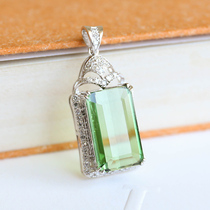 3 65 carat natural green beeper pendant pendant with clear and pure 18K gold diamond studded girl