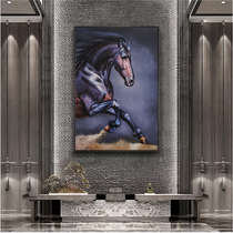 Hand-painted oil painting Nordic porch vertical aisle corridor hanging painting living room horse decoration painting modern murals greatly customized