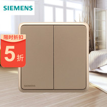 Siemens Switch Socket Large Panel Home Power 16A Two-digit Lingering Day Shine Golden Two Open Double Control Switch