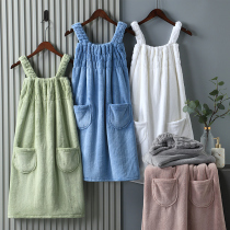 Bathroom female household wearable wrapped in pure cotton water skirt dry bath dress towel three - piece set 2022 new students