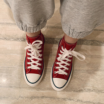 Xixi Women Europe Station 2021 spring new inner five-pointed star letter lace-up high canvas canvas shoes 42249