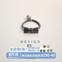  Is it like a fleshy bow Hair ring Hair accessories Headdress Hair rope Korean holster Velvet pearl Valentines Day gift