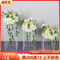 New wedding props road lead grid road flower flower art diamond rose flower potted flower Roman column road guide flower shopping mall flower