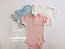 Super comfortable soft Japanese summer comfortable baby triangle climbing cotton short sleeve one-piece clothes 70-80-90