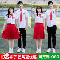 Middle School students recitation competition performance clothes graduation photos clothing junior high school students class clothes chorus red dress suit