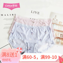 Color field briefs Womens ultra-thin ice silk fabric Waist Flat Angular Speed Dry Graphene Conservation Crotch Fresh Lace