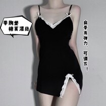 With chest cushion Sexy pyjamas dress small breasts with large size Sling Spice dress Dress Girl Lace Dressing for private room lingerie