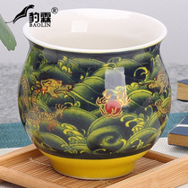 Double-layer tea cup-wave dragon tea set tea tray heat insulation tea set ceramic tea set tea cup