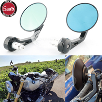 Retro motorcycle modified speed Coe Harley Ducati CNC handlebar rearview mirror Longjia V coffee mirror Universal