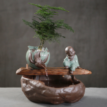 Chinese Zen water fountain Feng Shui fish tank humidifier living room home fortune opening housewarming birthday gift