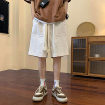 Lamp cordude texture shorts for men summer thin tide loose pants and pants trend casual sports pants