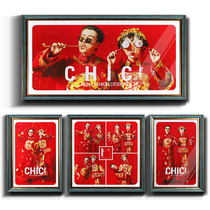 Wedding photo big photo frame wall hanging American retro high-end photo studio Wedding photo enlarged family photo Custom photo wall