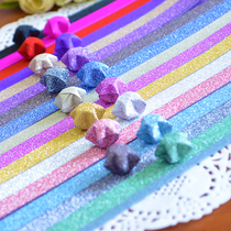 DIY set solid color lucky star handmade origami star color material strip wishing star five pointed star origami color paper