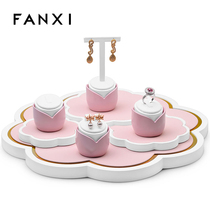 Vansi Fanxi Romantic Pink Jewelry Display Frame Jewelry Window Set Ring Earring Roll Prop TT025