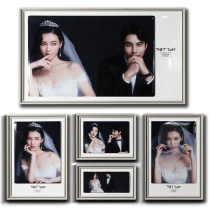 Wedding photo frame hanging wall high-end photo studio wedding photo enlarged set photo wall combination set double Crystal