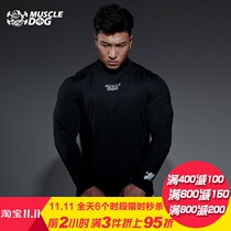 Muscle dog PRO tights mens print elastic quick-drying running training fitness clothes sports long sleeve T-shirt men