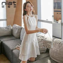 2021 New neck shoulder shoulder shoulder dress children spring White first love little white dress summer