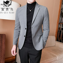 Casual blazer men Korean version of slim 2021 Spring and Autumn New Business single West Small suit Joker handsome coat