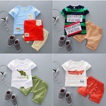 1 Boys  clothing 3 summer clothes 2 suits 4 children 5 years old 0 male baby clothes trend Korean version of foreign style handsome two summer pieces