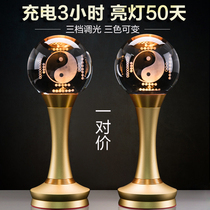 Long Ming lamp Crystal charging a pair of gossip lanterns Home supplies Home for desk gods table lamps for lamp led plug-in