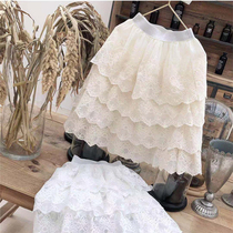Do not return do not change brand childrens clothing 2019 spring clothes New Girl exquisite embroidery lace fairy layer Princess half body