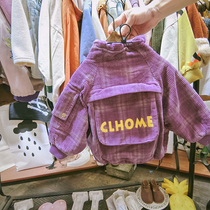 Boy light core suede jacket new autumn and winter children foreign air Han version thickened warm cotton clothes winter baby blouses