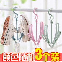 (3 packs) balcony shoes drying rack shoes hanger small drying rack windproof shoes rack shoes hanging