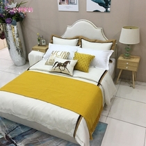 Exhibition hall-like inter-board furniture assorted beds for small Nordic small American soft-packed bed with multiple sets of waist pillows