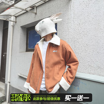 LMTNZD Autumn New lapel cotton suit men trend youth color color color warm lamb wool jacket jacket jacket