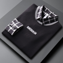 2021 fall new sweater vest mens fake two youth with plaid shirt collar splicing thread-knitted sweatshirt