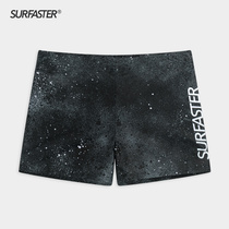 Anti-embarrassing printing professional swimming trunks boys beach pants swimwear sexy hot spring holiday boxer shorts tight
