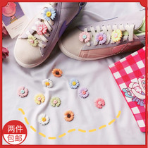 Adapted Converse 1970s Air Force One AF1 Daisy Small Flower Doll Rabbit Shoes Buttoned laces Decorative Accessories Accessories