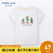 Gabriel childrens clothing summer New Girl print short sleeve t-shirt