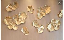 European-style wrought heart-shaped lotus leaf lotus metal sculpture wall wall hanging hotel club soft wall accessories