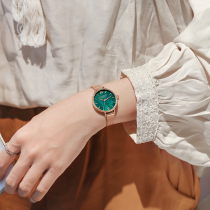 2021 new watch student niche design lady watch ins Wind small green watch girl waterproof watch female
