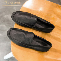 Touch Miss beanie shoes mens leather Korean version all-match breathable pedal lazy driving retro leather shoes men