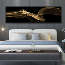 Abstract light luxury crystal porcelain living room background wall painting Nordic black and white line decorative painting simple bedroom headboard painting