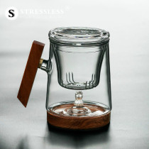 S999 silver glass tea water separation cup Office water cup with lid Men and women flower tea cup filter tea household