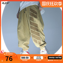 BJHG autumn nine-point casual pants mens national tide hip-hop hip-hop hip-hop street dance pop elastic waist loose Joker loafers