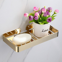 Golden Soap Rack Free of perforated toilet Stainless Steel Wall-mounted Wash Terrace Drain Shelf Soap Box Light Lavish