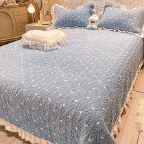 Bed cover with one side of pure cotton lace cotton cotton cotton cotton anti-slip spring thickening warm large-size kang cover