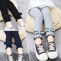2022 new girl hit bottom pants spring autumn style spring 100 lap outside wearing baby long pants foreign air children small leggings