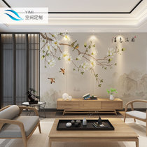 Chinese style ink and wash custom soft bag hard bag high-end living room mural bedroom TV background wall decoration