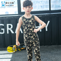Children's clothing boys camouflage suit summer new 2021 children's two-piece children's short sleeve shorts suit tide