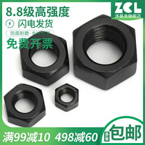 8 Grade 8 high strength blackened hexagon nut nut GB6170M2M3M4M5M6M8M10M12M16-M36
