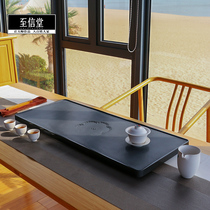 Zhixintang whole natural black gold stone tea tray Stone head tea table Black gold stone stone tea sea household tea set Simple