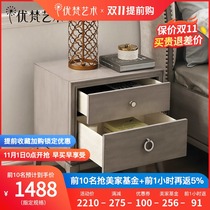 Youfan art Savannah American light luxury modern storage bedside table bedroom front small cabinet-E